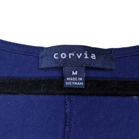 Corvia Sleeveless Blouse Women's Medium Blue Multicolor Print 🦋 - Picture 3 of 8